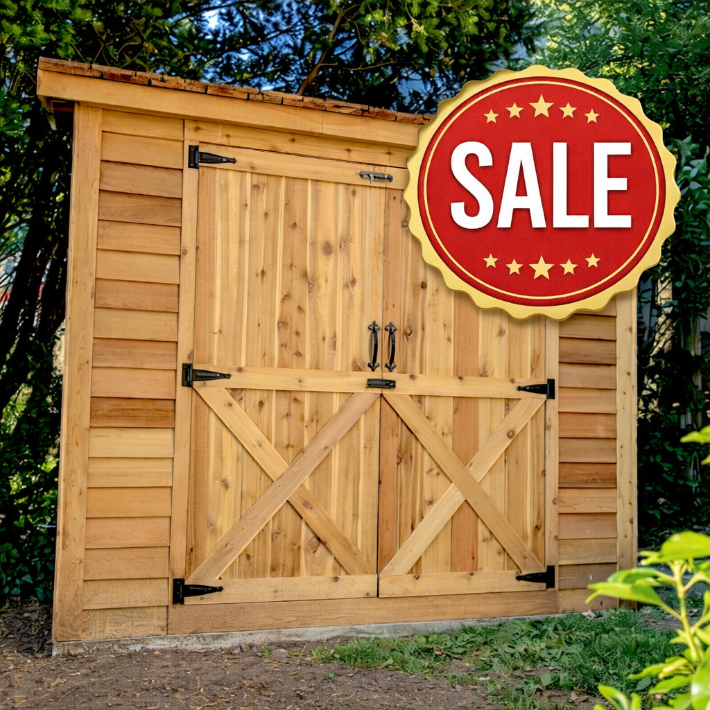 Wooden Double Door Shed Kit, 6x3, 8x3, 8x4, 12x4 Bike Storage