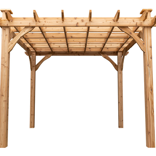 square cedar pergola