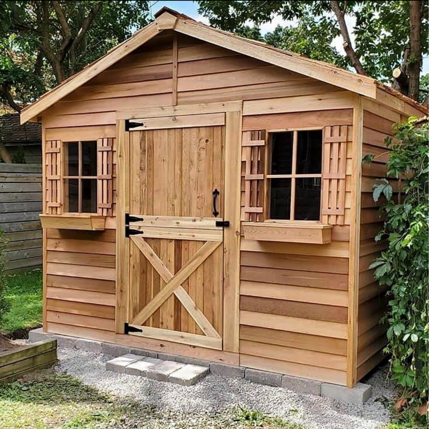 backyard cedar house diy shed