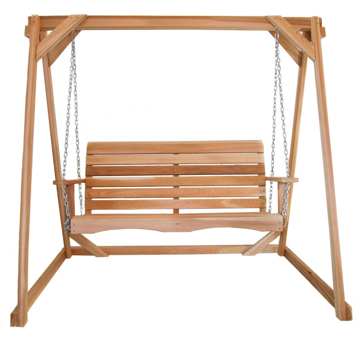 Classic 6ft Cedar Swing Set – A-Frame Swing Bench for Backyard Relaxation