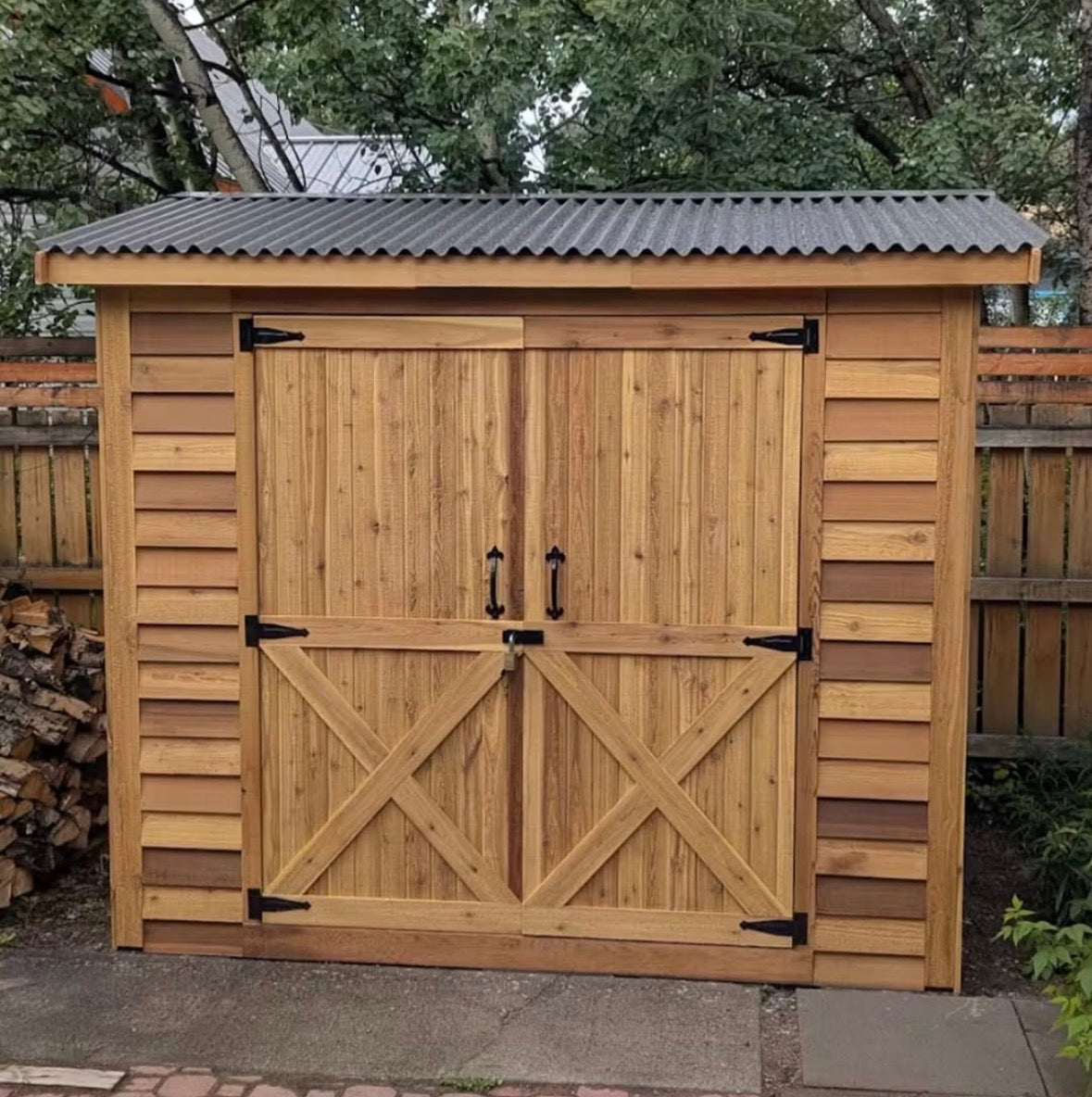 8x4 shed with metal roof