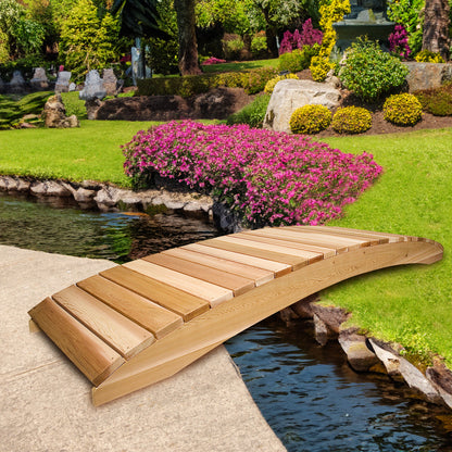 12-ft Flat Cedar Garden Bridge – Handcrafted Outdoor Accent for Landscapes & Water Features