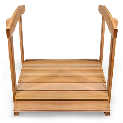 western red cedar wooden garden bridge outdoor