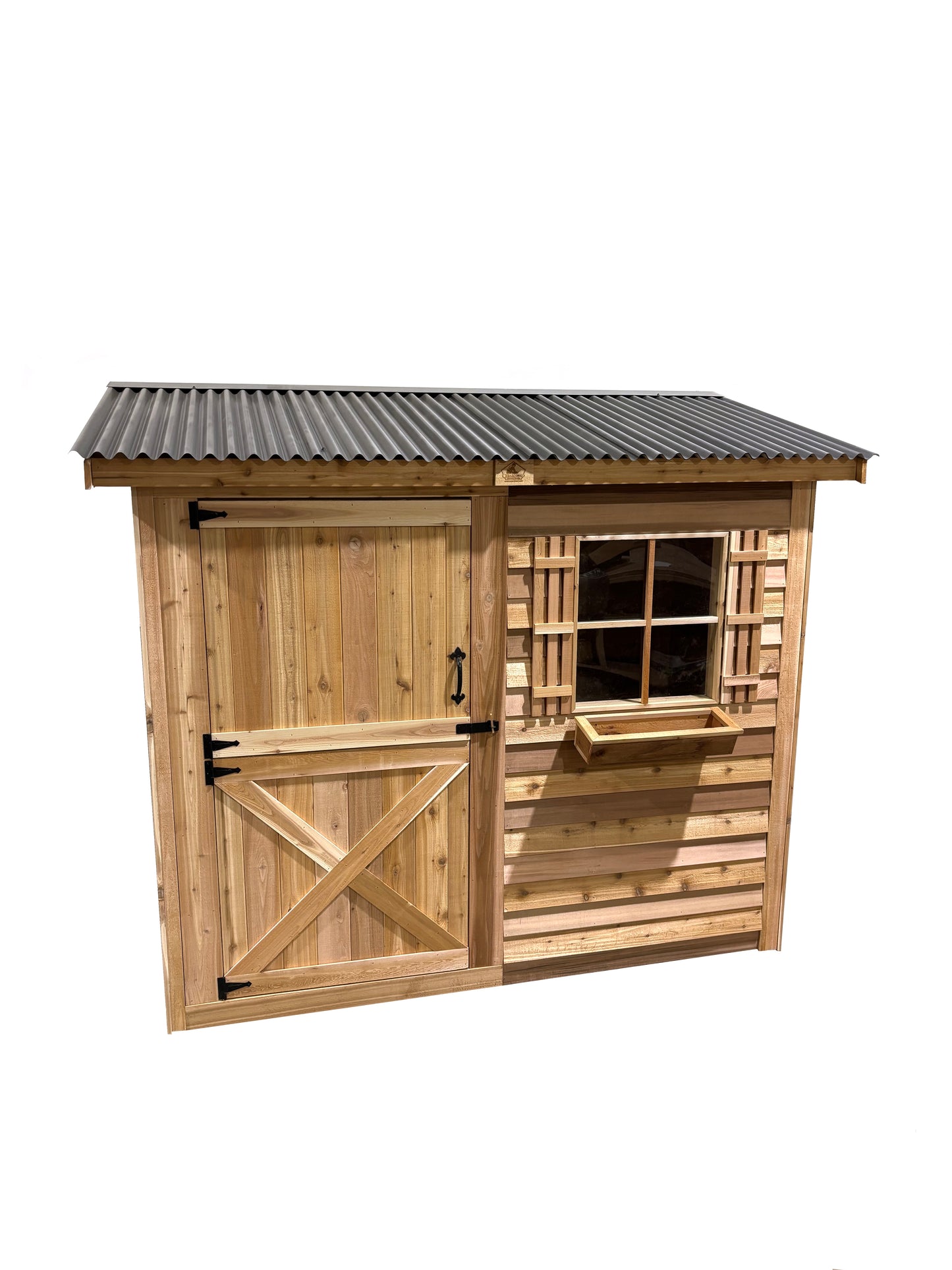 8x4 western red cedar lean to shed with metal roof