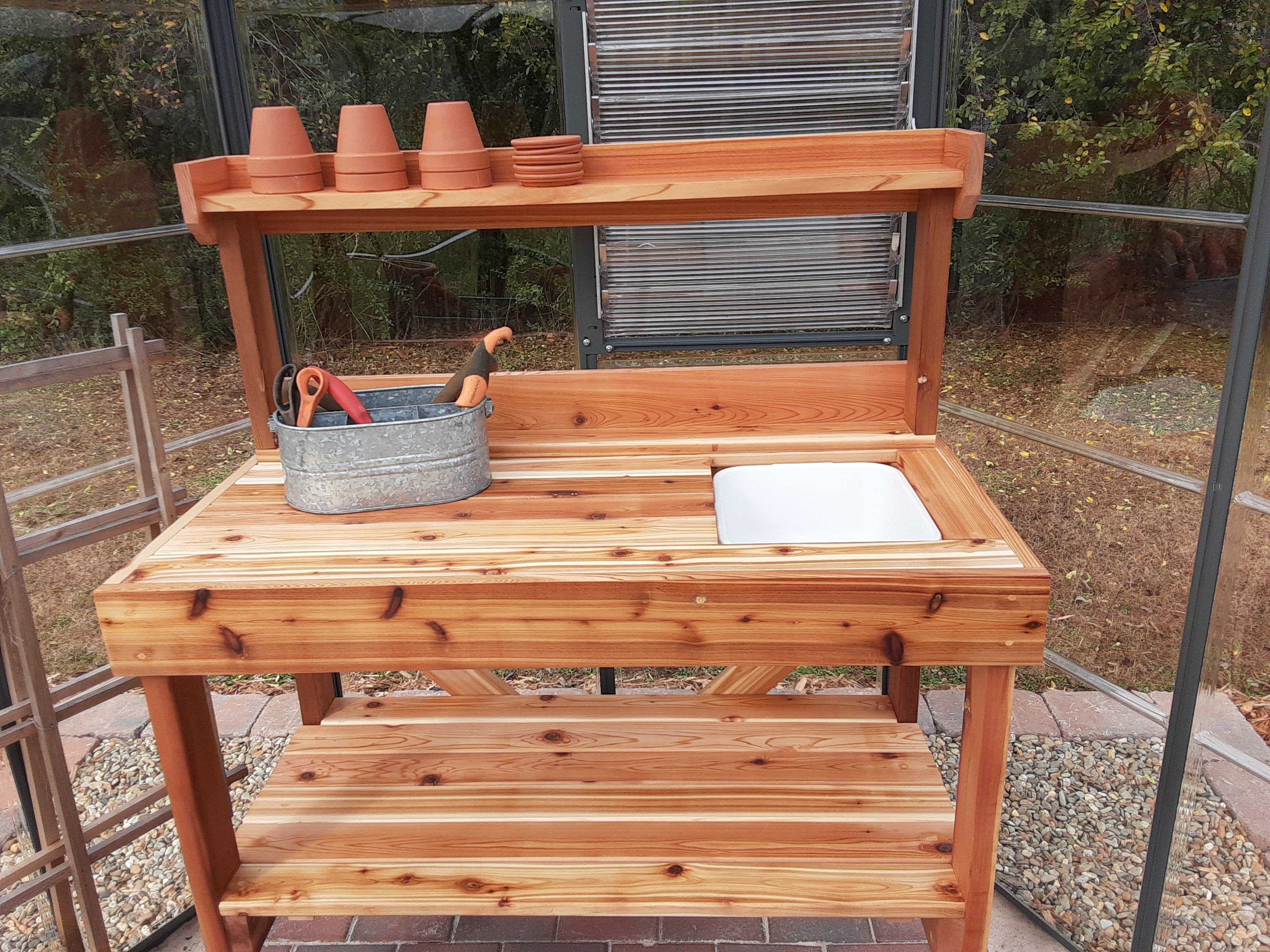 Potting bench deals tray