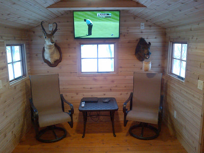 inside cedar man cave shed