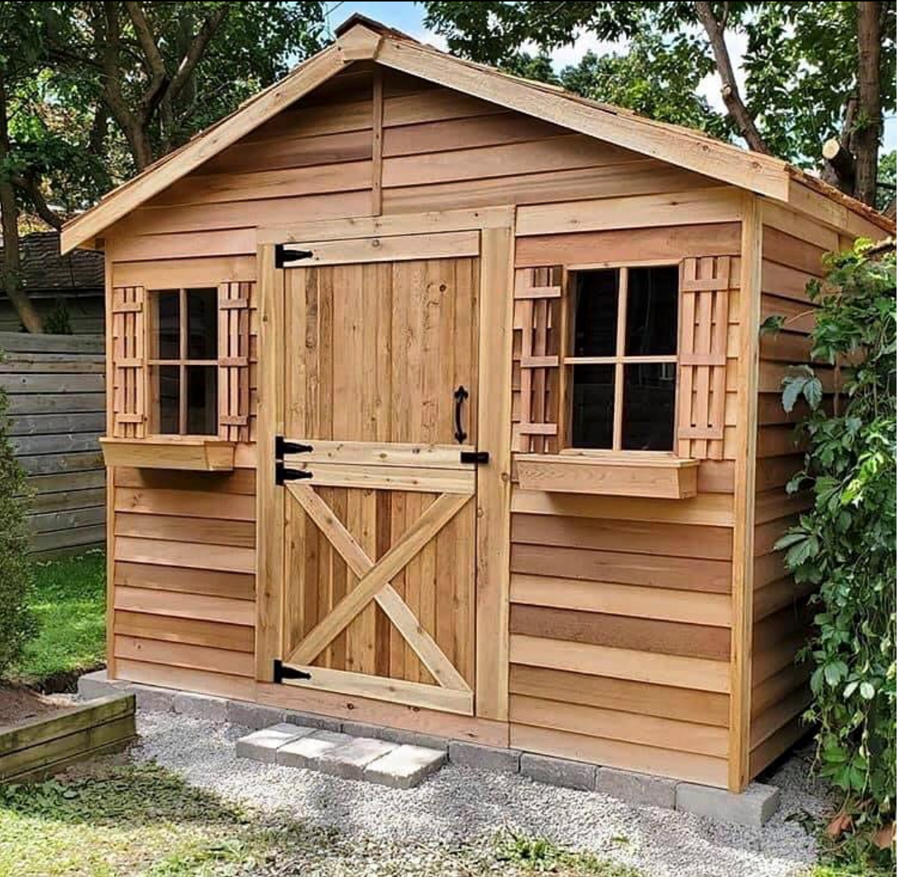 backyard cedar house diy shed