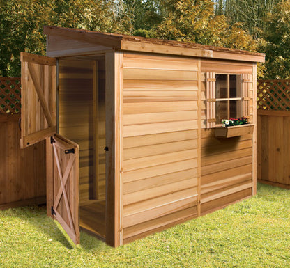 dutch door placed on end of bayside shed