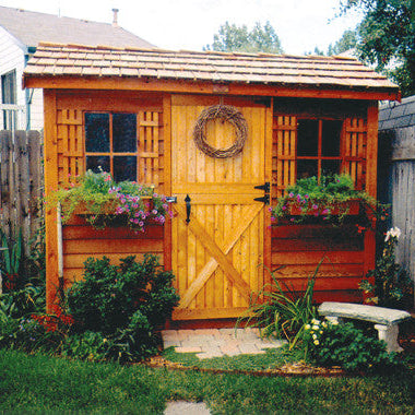 Cedar Cabana with window boxes