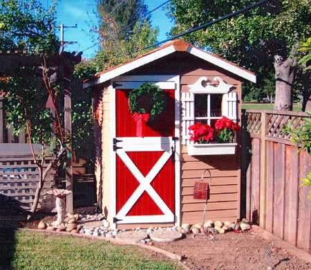 Gardener Shed with painted red door