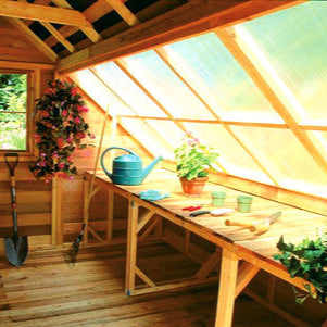 Sunhouse Interior with three work benches